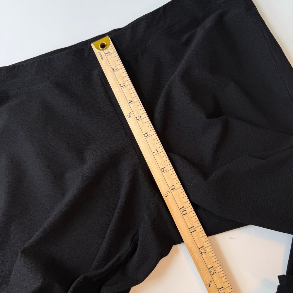Eileen Fisher Black Knit Straight Leg Pants Pull On Stretch Jersey Minimalist L - Picture 12 of 12